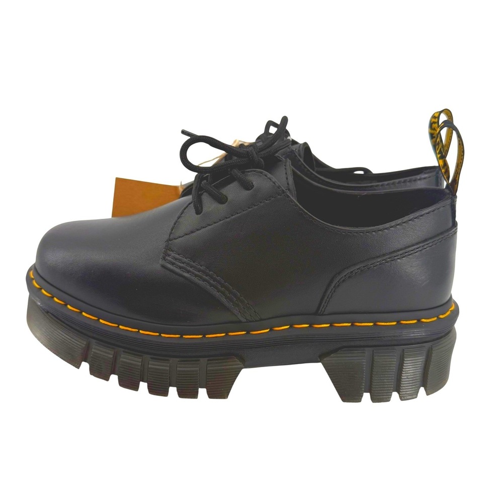 NEW Dr. Martens Audrick 3-Eye Black Nappa Lux Leather Platform Shoe US Women 9